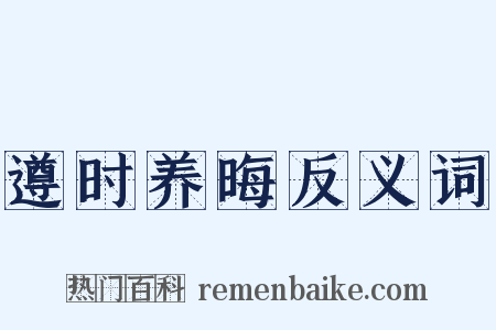 遵时养晦反义词是什么意思的图片